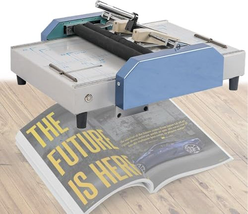 Kindevieft Papierfalzmaschine, Elektrischer Hefter, A3-Bindemaschine, 70 W, Automatische Falzmaschine FüR Papier, 5-Positionen-Fadentyp, Brieffalzmaschine FüR Zuhause, Schule, BüRo