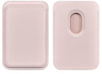 KEMUZ Magnetische Wallet mit MagSafe für iPhone 16/15/14/13/12 Serie, RFID-Blockierender Kartenhalter aus Veganem Leder - Ultradünnes Design (3 Karten), Pink