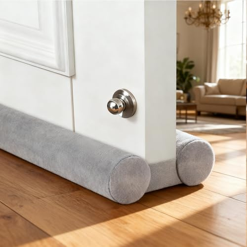 Amugret Superior Velvet Under Door Draft Stopper, 30'' to 36'' Adjustable Door Gap Filler, Double-Sided Windproof Seal, Easy-Install, Blocks Noise, Cold, Light, Dust & More