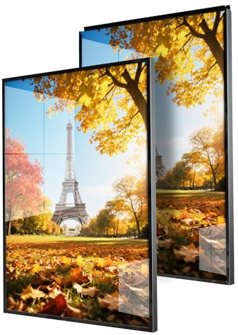 Cjgyz Poster Frame | 24x36 In, Black, Set of 2 | Front-Loading Metal Snap Frame | Coated Aluminum/High-Definition Plexiglass | for Posters/Pictures