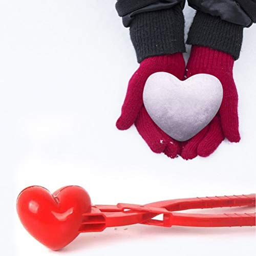 POENVFPO Herzform Schneeballhersteller Süßes Design Schneeballform für Schneeball Kämpft Kreatives Spielzeug für Muskelentwicklung Rote Plastik Liebesform (Rot #46)