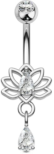 OUFER Kroppspiercing magstänger 14 g navelpiercing smycken 316L kirurgiskt stål böjd skivstång navelstänger 10 mm navelringar bar kroppspiercing kvinnor, 10mm
