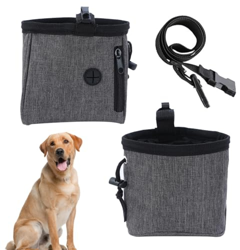 Futterbeutel Hundetraining, Leckerlibeutel für Hunde, Freihändige Hundeleckerlitasche Mit Verschluss, Hundetasche Gassi Tasche, Welpen Leckerlitasche für Hunde für Hundetraining Verstellbarer Gürtelf