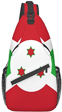 Schultertasche Burundi-Flagge Slingtasche Freizeit Wasserdicht Sling Schulter Rucksäcke, Für Fitness, Sports, Schule