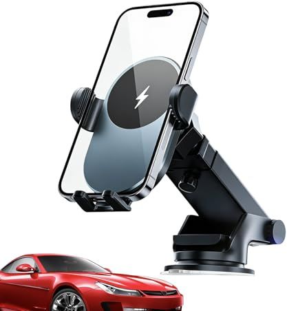 Wireless Car Charger, 15w Suction Cup, Clip Phone Holder, Automotive Charging Device, Mobile Phone Accessory, Fast Wireless Charger, Car Dashboard Mount for Vehicle Suv Truck Use