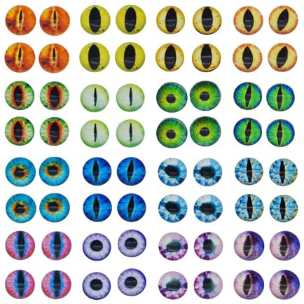 Julie Wang runde Drachenaugen Cabochons aus Glas in sortierten Größen 100 Stück je Packun glas 6 mm