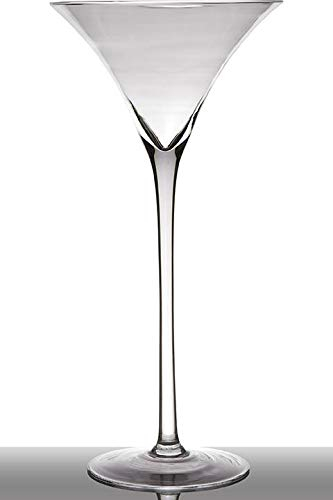 INNA-Glas Bicchiere da Cocktail/Martini Sacha su Piede, Imbuto/Rotondo, Trasparente, 50cm, Ø 24cm - Bicchiere Decorativo/Vaso per Candele