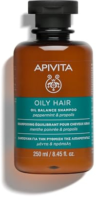 Apivita Champú Equilibrante para Cabello Graso 250 ml – Con Propóleo, Tomillo y Romero Bio – Regula Sebo, Refresca y Deja el Cabello Ligero