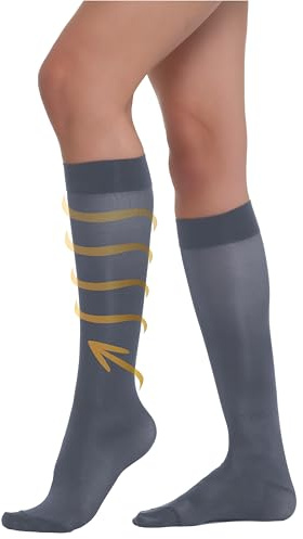 BeOnTop Bas De Contention Femme 140 Den - Chaussettes De Contention Femme Graduée, Chaussettes Hautes Femme 22-23 Mmhg, Mi Bas Femme Comfort Support Line - Made In Italy