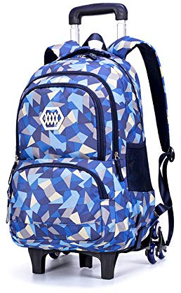 Dreneco School Bags for Girls with Wheels, Kids Trolley Bag, Backpack for Girls Multi-Compartment Primary and Secondary School Bag Casual Daypack Travel Backpack Student Satchel