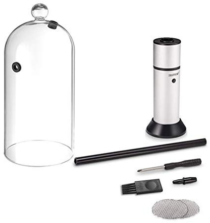 Cocktails fumées pistolet Pistolet Fumant avec Verre Cloche Ensemble-cadeau Infuseur de Fumée Portable a Main Pistolet a Fumer a Froid pour L'alimentation y Compris Toute Viande, Fromage et Cocktails