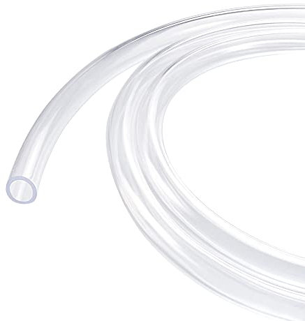 sourcing map PVC Transparent Hose Vinyl Tubing 9mm ID 12mm OD 2m Flexible Lightweight for Water Tube,Air Tube