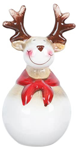 VALICLUD Weihnachten Hirsch Figur Keramik Rentier Elch Dekofigur Porzellan Skulptur Statue Auto Armaturenbrett Deko Weihnachtshirsch Tierfiguren für Weihnachten Geburstage Dekoration