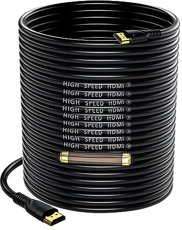 Jorenca 4K câble HDMI 30m(HDMI 2.0,18gbps) ultra rapide plaqué connecteur,retour Audio Ethernet,vidéo 4k@60hz Fullhd1080p 3D compatible HDTV,Blu-Ray,PC,Xbox,ordinateur portable, PS3/4/5/9,etc