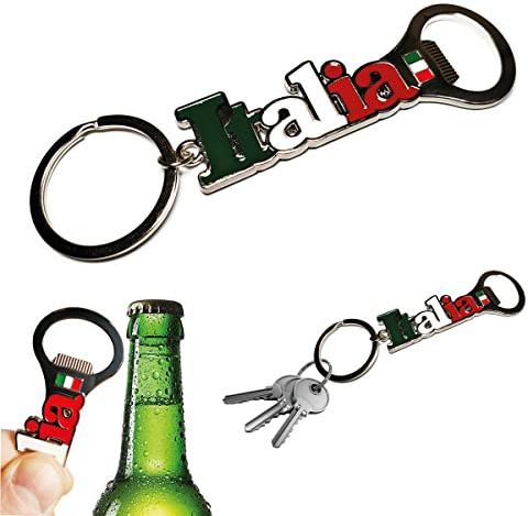 Abrebotellas de bolsillo para cerveza con llavero bandera nacional italiana Italia de metal, accesorio para hombre y mujer, idea regalo