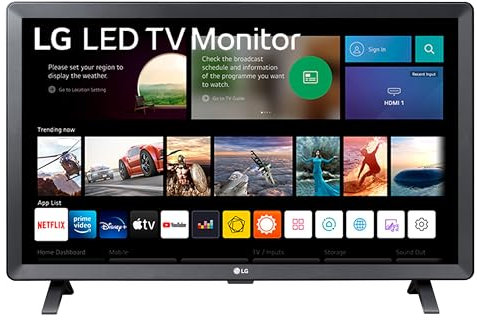 LG TV Monitor 24TQ520S-PZ - 23.6 inch, HD Display, 60Hz, 14 ms, 1366 x 768 px, 2 x 5W Stereo Speakers, Wall Mountable, webOS Smart TV, Smart Wireless Connection