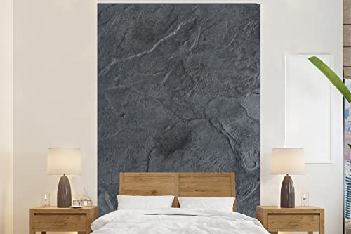Selbstklebend Tapete Wandpapier Wandaufkleber Fototapete Tapeten Wanddeko 180x280 cm Grau - Beton - Schiefer - Strukturiert - Retro