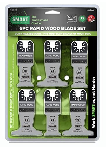 SMART Rapid - Juego de 6 cuchillas de madera (32 mm y 63 mm), ajuste universal, alta calidad, corte súper rápido de madera