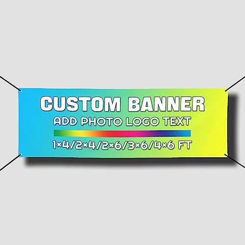 Persönliche Banner-Fahne Selbst Gestalten - Outdoor Indoor Banner - Fügen Sie Ihr Eigenes Bild/Text/Logo - Dekoration für Freie Feier - 60x180cm