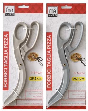Maury's Forbici Taglia Pizza in Nylon, Lunghezza 25,5 cm, Impugnatura Antiscivolo, Colori Assortiti per un Taglio Preciso e SicuroPraticità e Sicurezza