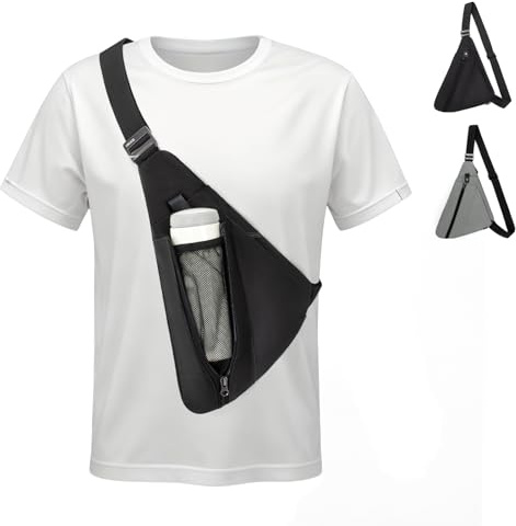 OSOCE Sling Bag for Men, Anti-Theft Crossbody Chest Pack, Minimalist Daypack with Water Bottle Holde