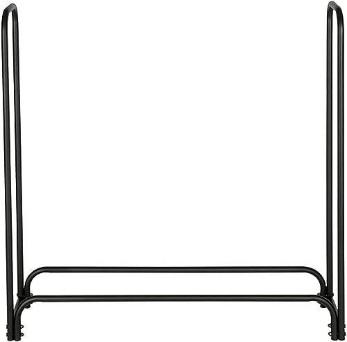 Scaffale per legna da ardere per esterni, in ferro, nero, per legna da ardere da 1,2 m, 116 cm, accessorio per caminetto esterno