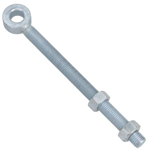 Bisagra de perno largo para puerta oscilante + tuercas ajustables galvanizadas 16 x 150 mm, 1 unidad