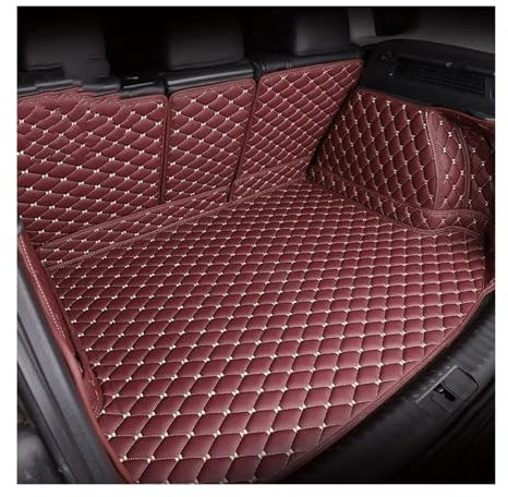 NYSQOFMB Voiture Coffre Tapis pour Chevy pour Captiva pour Spark pour Blazer pour Trax pour Equinox Tapis Coffre Voiture en Cuir Tapis de Coffre Auto(VIN Rouge)