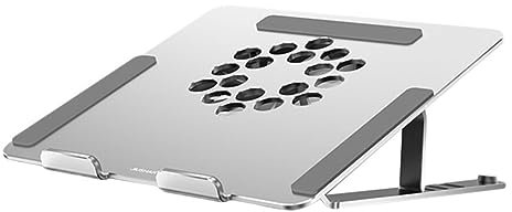 Mikikit Aluminum Alloy Laptop Cooler Rgb Led Adjustable Height Cooling Pad for Optimal Laptop Airflow Compact Design for Home Travel Use