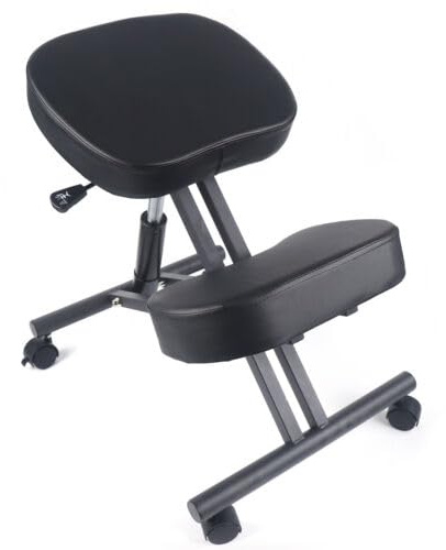 Qussse Ergonomischer Kniestuhl, Orthopädischer Kniestuhl Kniehocker 50-60 cm Einstellbar Haltungskorrekturstuhl für Zuhause und Büro, Bürostuhl Sitz