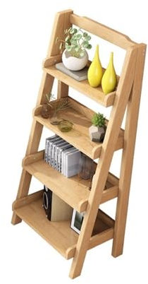 Scaffali salvaspazio, Scaffale a scala in legno a 5 livelli, ripiani portaoggetti inclinati multiuso autoportanti, libreria aperta for camera da letto, soggiorno, bagno, cucina, ufficio , Ideale per s