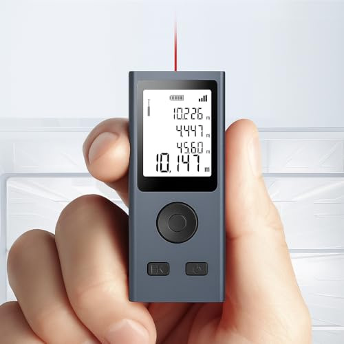 Rangefinder Laser Distance Measuring Device | 98ft Range | Digital Range Finder USB Rechargeable | ±0.078mm Accuracy, HD Backlit Portable Laser Tape | Handheld Smart Measure Device m/in/ft (30M/98ft)
