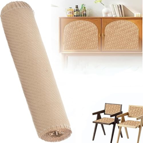 Cannage,Cannage Rouleau Pour Meuble,Rouleau De Cannage,40cm*2m Matériau de vigne verte en PE Imperméable et résistant aux moisissures bonne résistance pour Bricolage Armoire (Couleurs primaires)