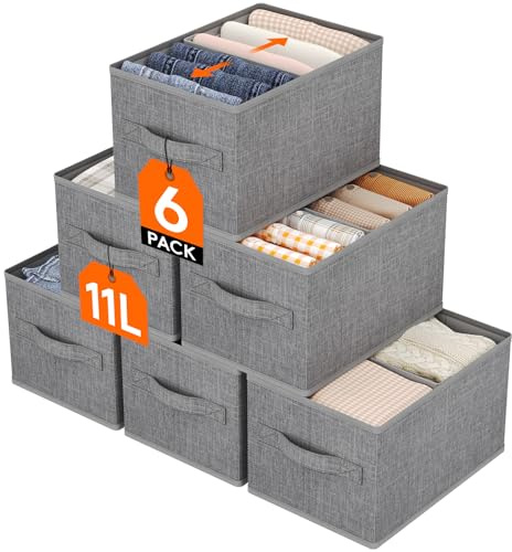 Lifewit 6 Stück Schrank Organizer Kleiderschrank mit Griff, 30 x 21 x 18 cm