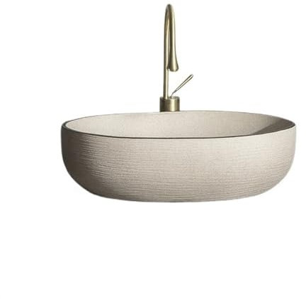 Lavabo de baño, lavabo de cuenco, lavabo ovalado, estilo retro minimalista, lavabo de encimera, lavabo de cerámica para el hogar, lavabo de baño para balcón, lavabo sobre encimera, lavabo de tocador