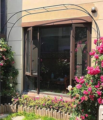 HGOuhK Arches de Jardin Arches de Jardin en métal, Arches for Plantes grimpantes à Roses, arcs de Support, décorations de Jardin, Arc incurvé Noir/Vert/Blanc(W1.4M*H2.3M)