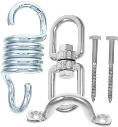 Mikikit Kit Di Montaggio Per Sedia Sospesa Acciaio Inossidabile Con Molla E Gancio Girevole Soluzione Versatile Per Altalene E Amache Installazione Facile Su Superfici Solide