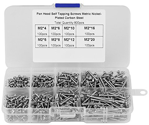KooingTech 800 PCS M2 Schrauben, Selbstschneidende Geräteschrauben, mit Box | 8 Längen, Befestigungselemente für die Holzbearbeitung, weit verbreitet in den Bereichen Energie, Elektronik
