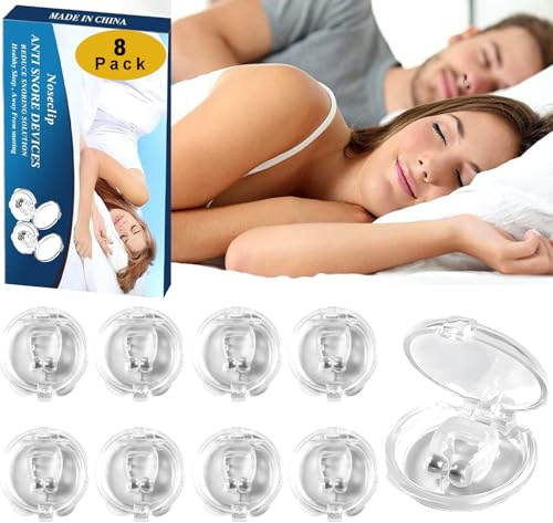 8 PCS Anti Snore Nose Clips, Anti Snoring Devices Nasal Dilators Snoring Aids Magnetic Sleep Aid Snore Stopper for Snoring Restful Sleep at Night