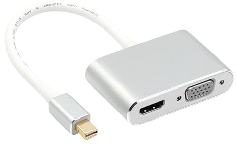 TQUXNGA Convertidores DisplayPort 4K a HDMI VGA, adaptador integrado de aluminio para laptop, monitor, proyectores, para cine en casa, oficina, DisplayPort a HDMI, adaptador VGA