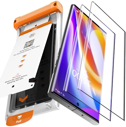 LK für Samsung Galaxy S23 Ultra Schutzfolie [Bahnbrechende Nano-Keramik] Displayschutzfolie [Militärischer Fallschutz] Vollabdeckung [Blasenfrei] Upgrade von Schutzfolie, 2 Stück