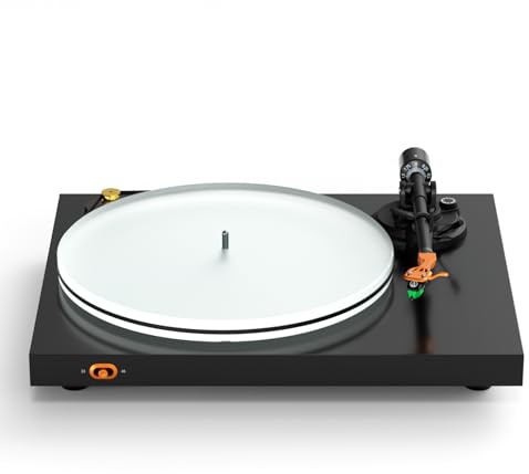 Fosi Audio Luna3 HiFi Skivspelare, Vinylspelare med VM95E Pickup, Akryltallrik, Servo Motor, Tonarm i Aluminium, Utan Inbyggd Phono-Förförstärkare – Svart