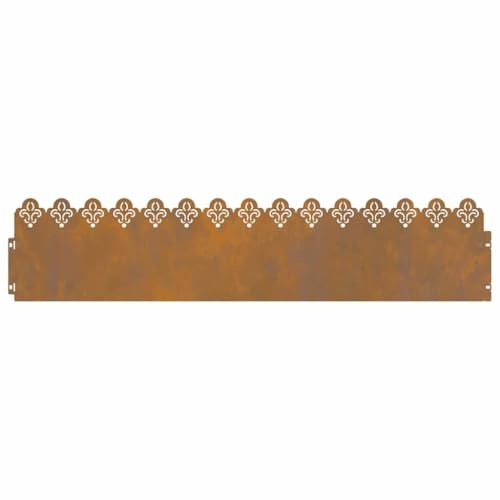 vidaXL Gräskanter 30 pcs Rostig 103 x 0,05 x 22 cm Väderbeständig stål, Trädgårds- och terrasskant, hållbar metallgräns, utomhuskant, landskapsavskiljare, gångväg för trädgårdar