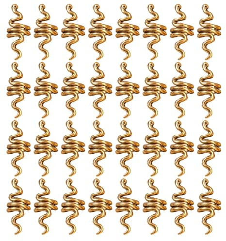 40 Pièces Bijoux Capillaires Spirale Serpent en Alliage de Zinc Doré