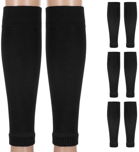 Quilax 3 Paar Atmungsaktive Erwachsene Fußballsocken,Elastische Schwarz Stutzen,37 x 8.5 cm Unisex Fußball Schienbeinschoner,für Anfänger,Geeignet für Fußball,Laufen und Fitness