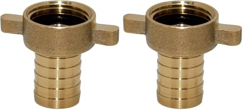 Boutté – Nez de robinet droit femelle 26x34 avec écrou à ailettes – Pour tuyau Ø25 – Joint caoutchouc imperdable – Laiton (Lot de 2)