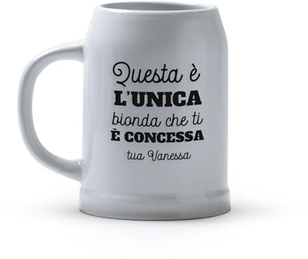 Generico ''Unica bionda concessa'' Boccale di Birra Personalizzato con Nome e Frase, Idea Regalo per San Valentino, Anniversario, Matrimonio, Natale passionato di birra vino casa bicchiere