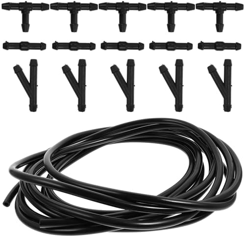 Didiseaon Kit de Reparación de Manguera de Lavado de Parabrisas para Coche 16 Piezas, Boquilla Pulverizadora Negra de Plástico y Conectores Fáciles de Instalar