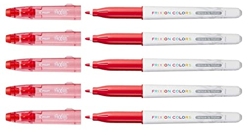 Pilot FriXion Colors Erasable Markers Set of 5 Medium Red Paste