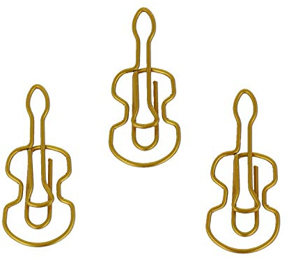 Büroklammern Geige gold - Schönes Geschenk für Musiker